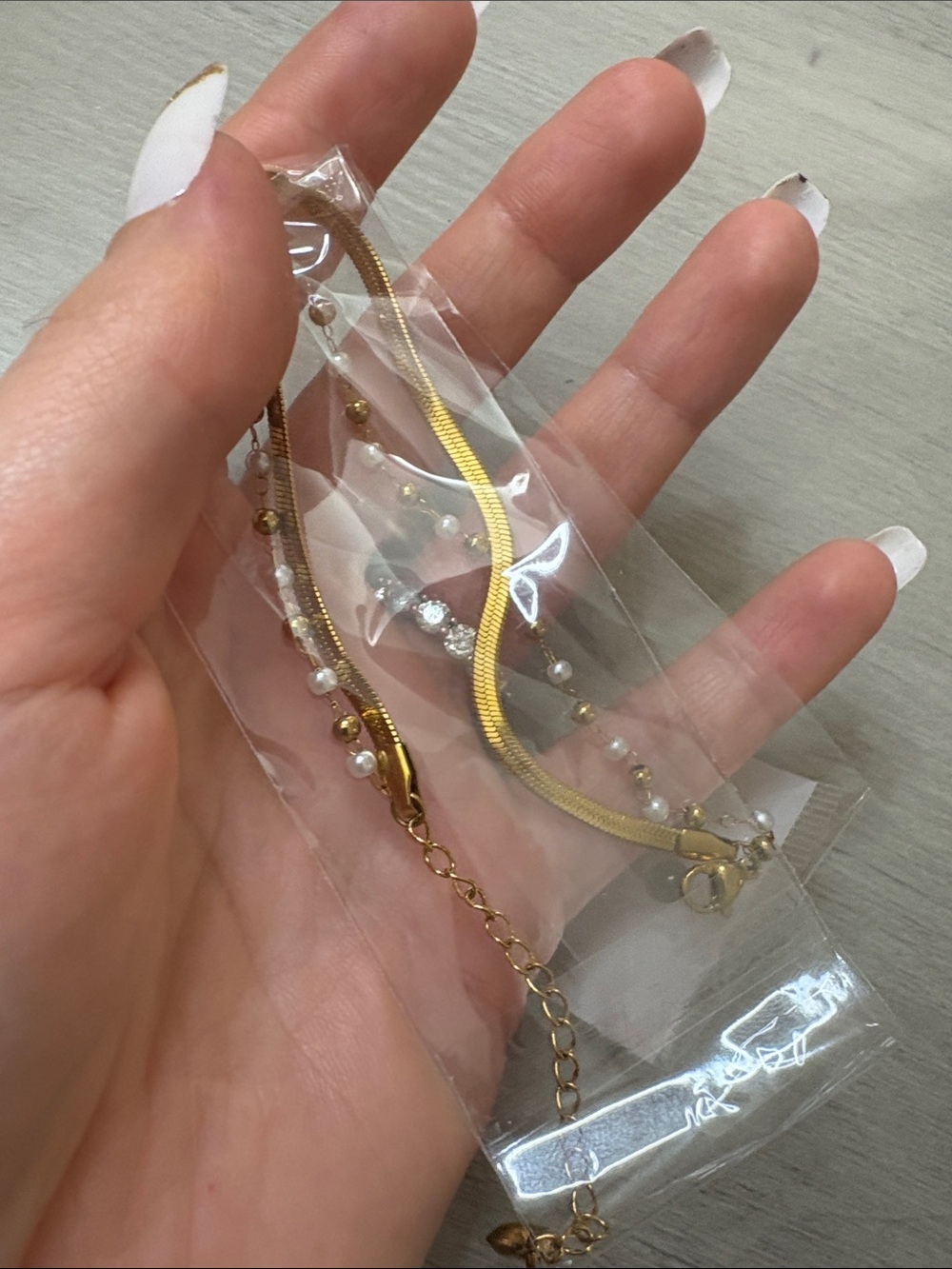 Adjustable‎ gold plated ankle bracelet